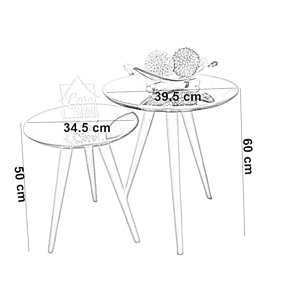 طقم ترابيزات جانبية خشب ام دي اف و موسكي، قطعتين