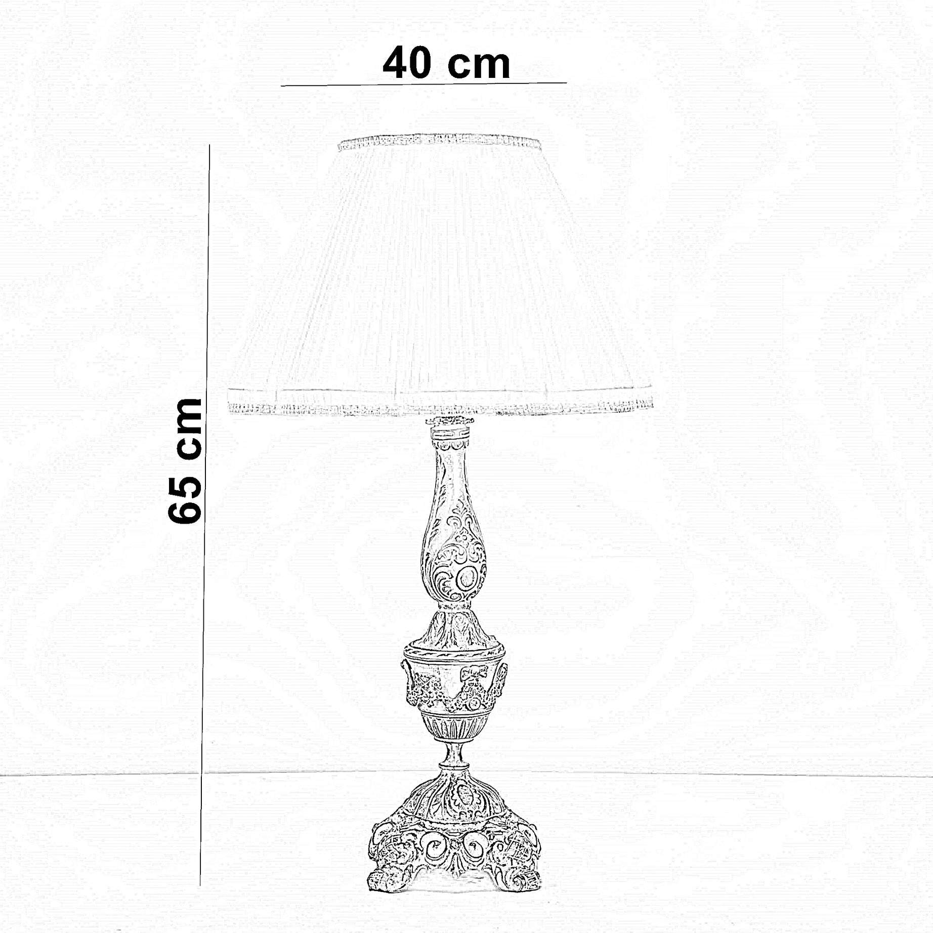 أباجورة ألمنيوم، 40*65 سم