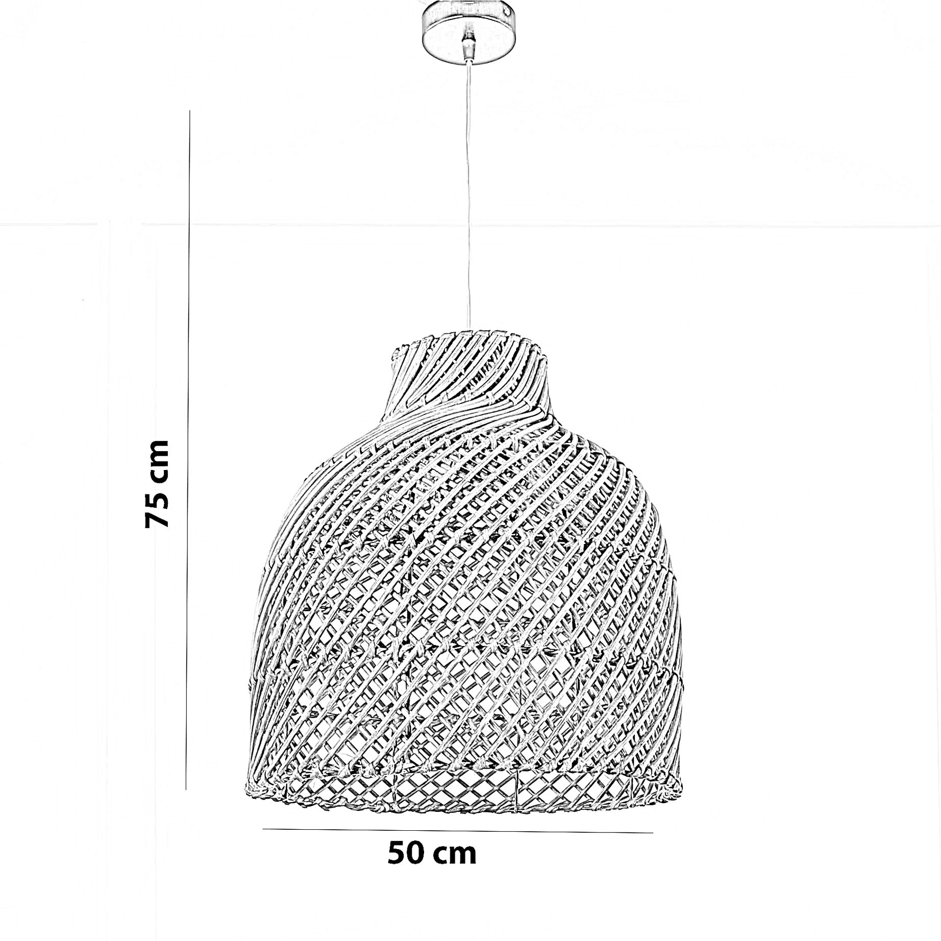 نجفة خيزران، 50*75 سم