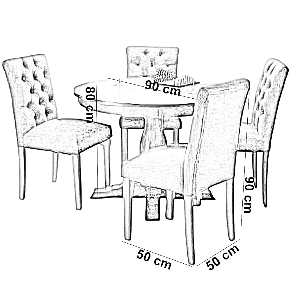 طقم سفرة خشب زان و كونتر، 5 قطع