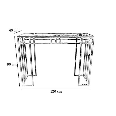 كونسول ستيل بسطح رخام، 120*40*90 سم