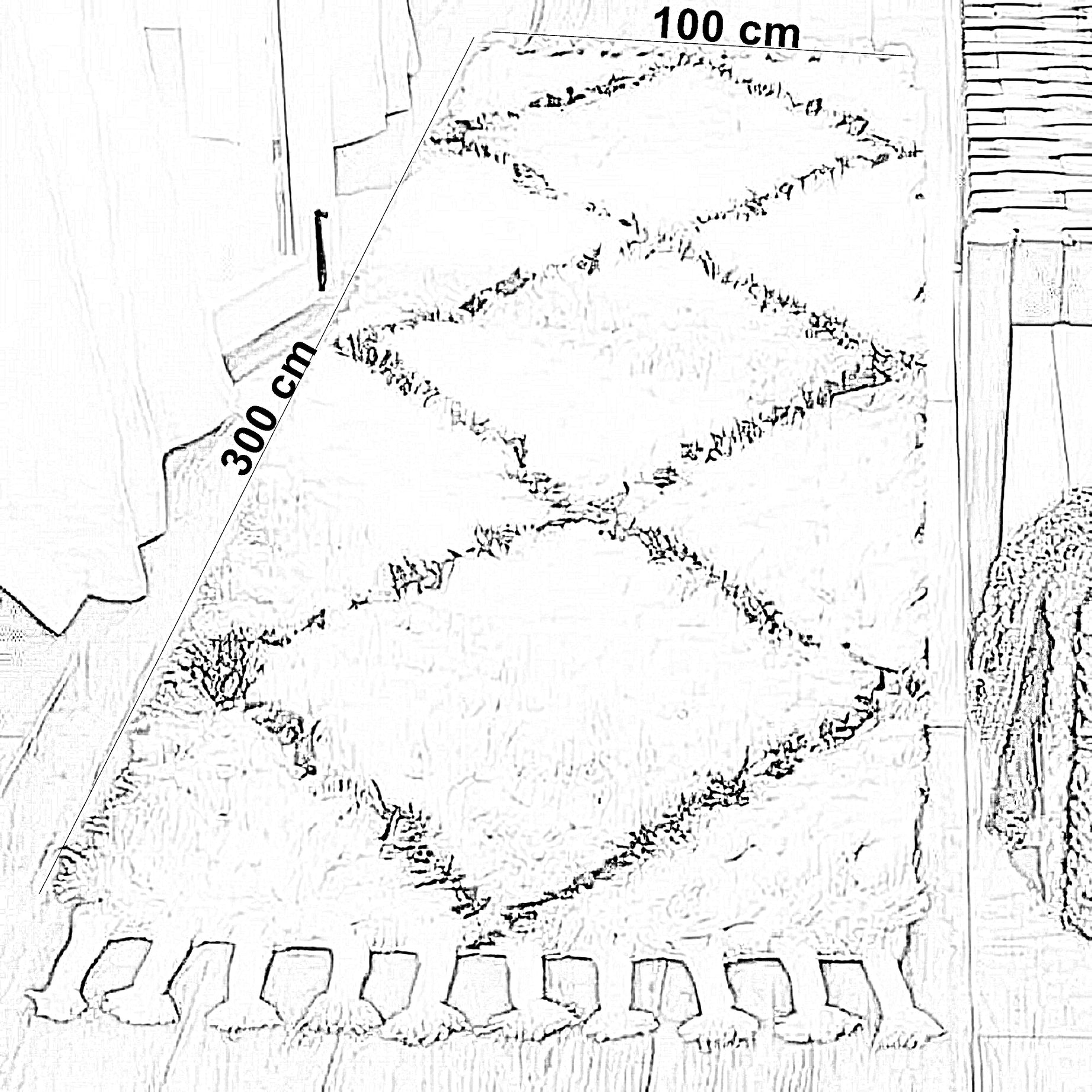 سجادة صوف، 100*300 سم