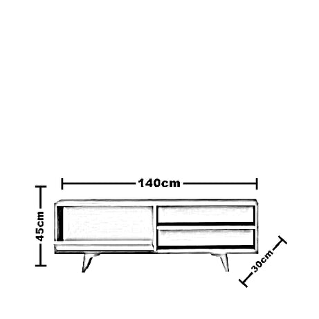 ترابيزة تليفزيون ام دي اف، 140*30*45 سم