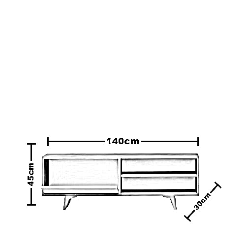 ترابيزة تليفزيون ام دي اف، 140*30*45 سم