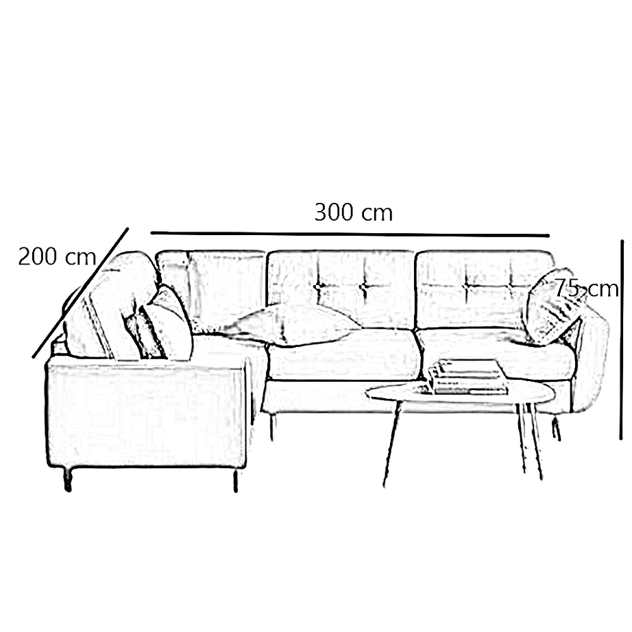 ركنة خشب زان أحمر، 300*200*75 سم