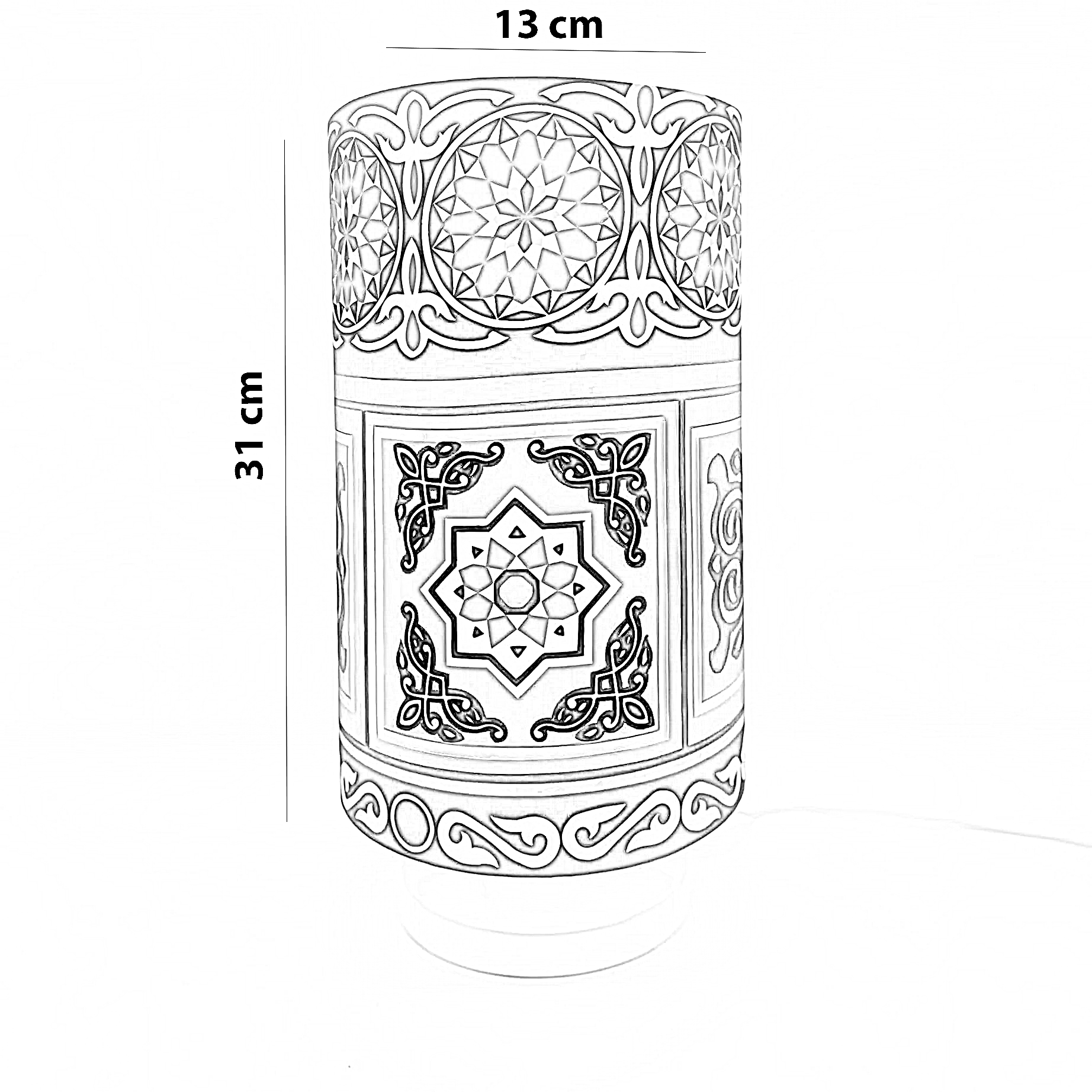 أباجورة رمضانية قماش، 13*31 سم