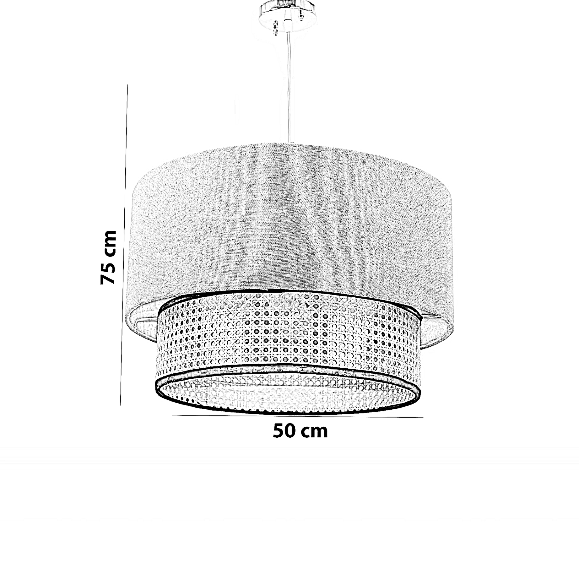 نجفة راتان، 50*75 سم