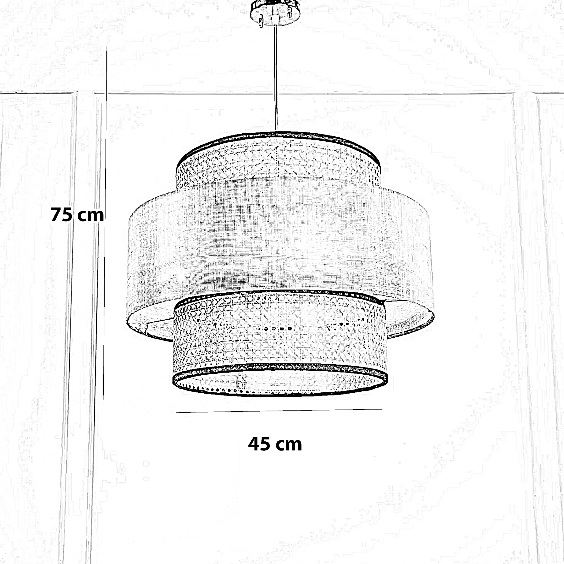 نجفة روطان، 45*75 سم