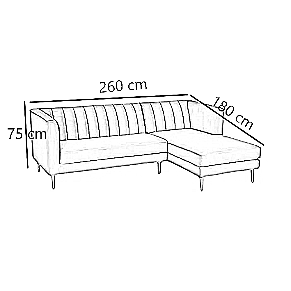 ركنة خشب زان أحمر، 260*180*75 سم