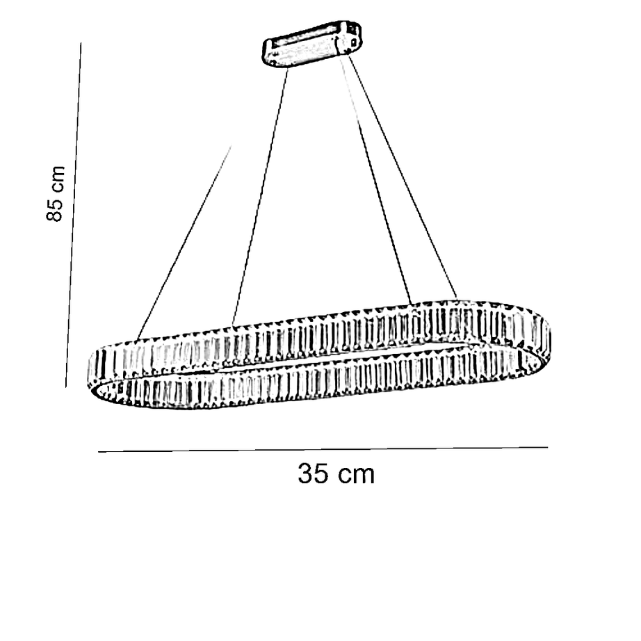 نجفة ستيل، 35*85 سم- ذهبي