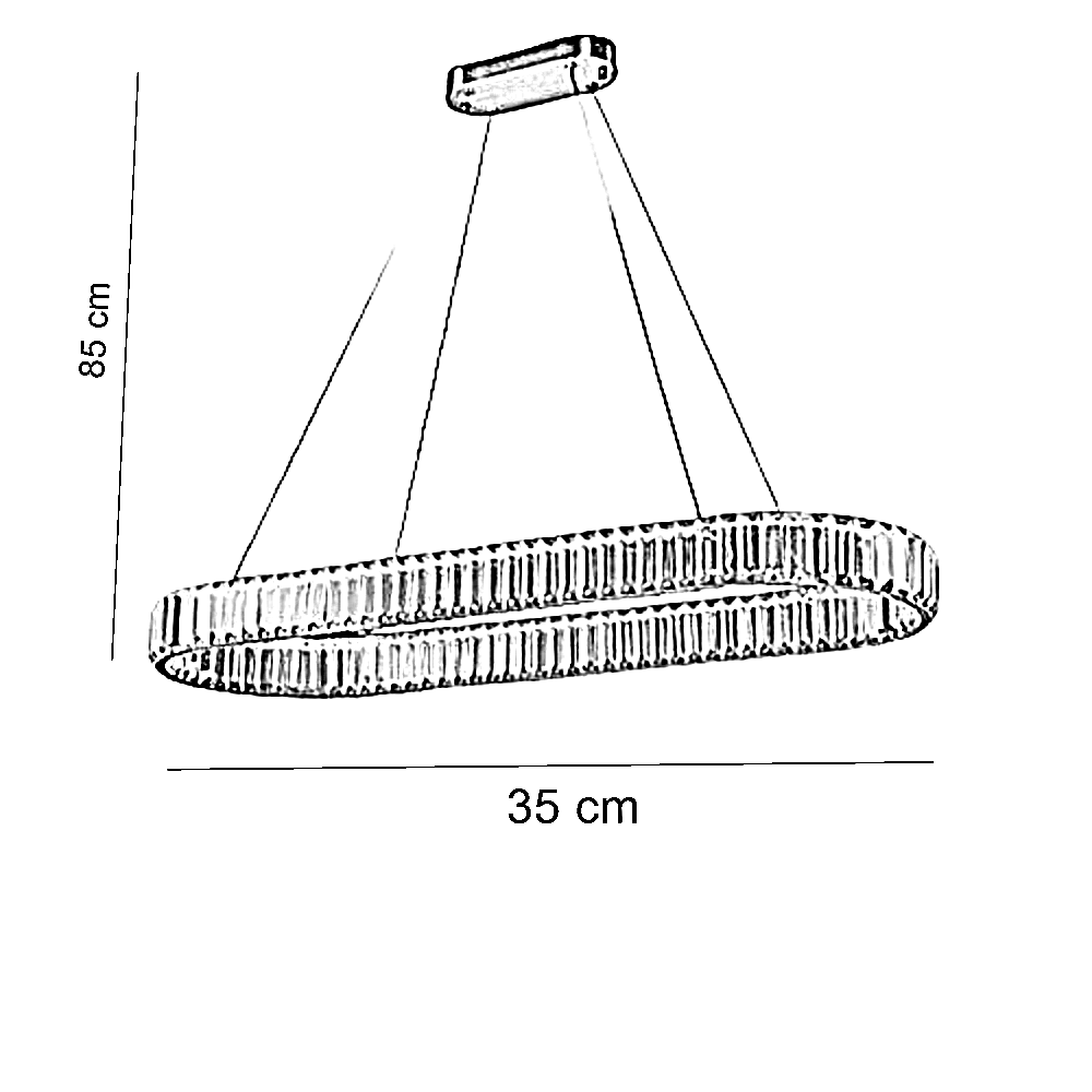 نجفة ستيل، 35*85 سم- ذهبي