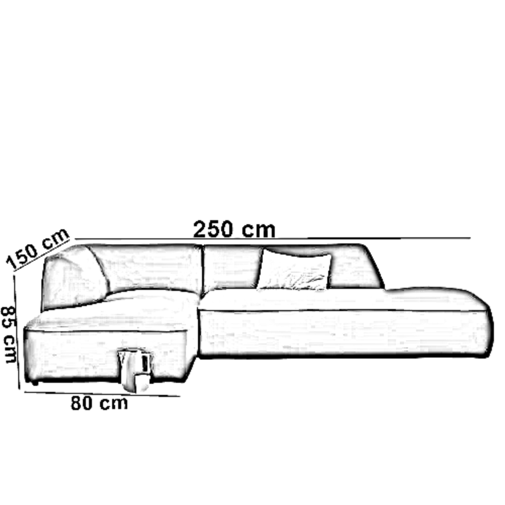 ركنة خشب زان، 250*150*85 سم