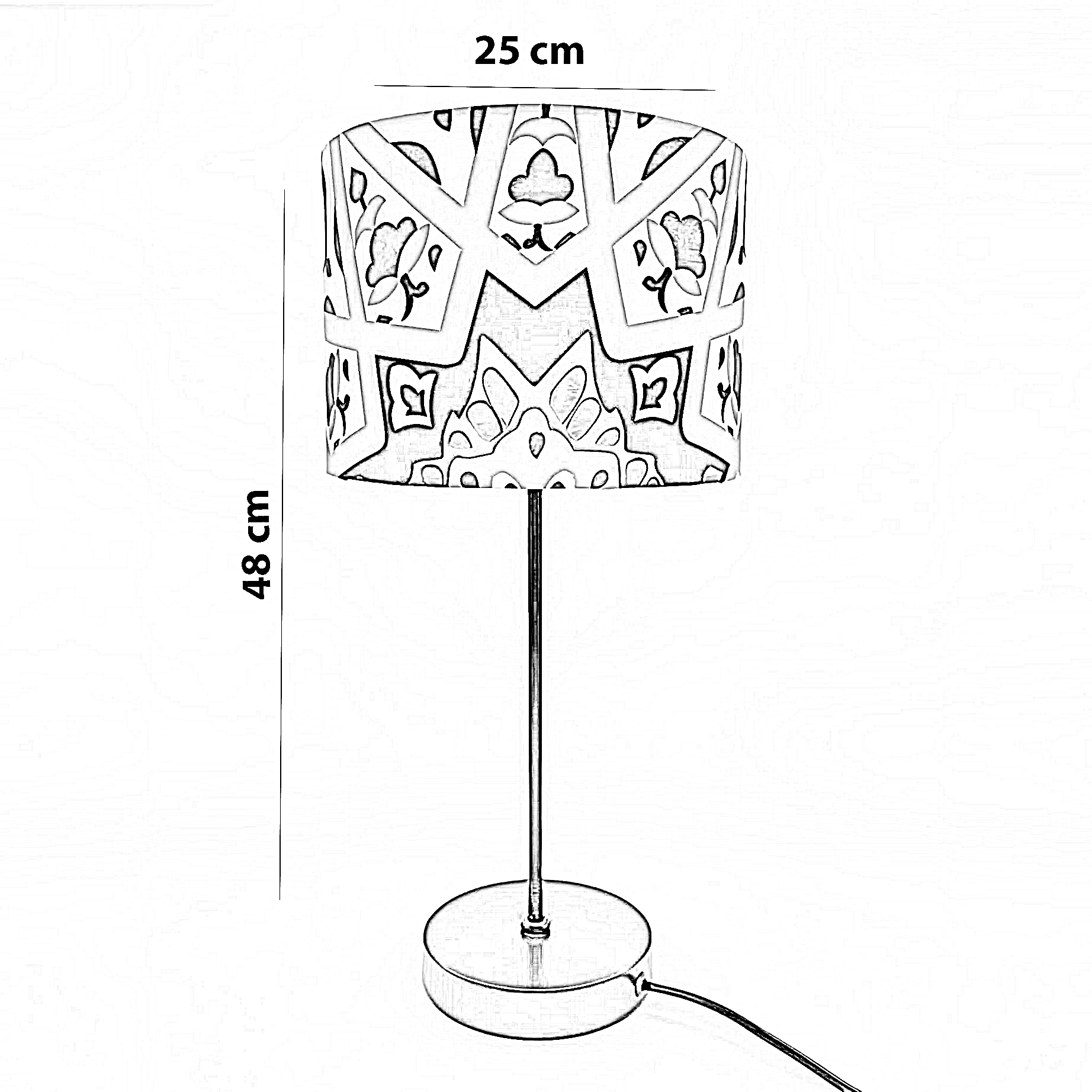 أباجورة رمضانية قماش، 25*48 سم