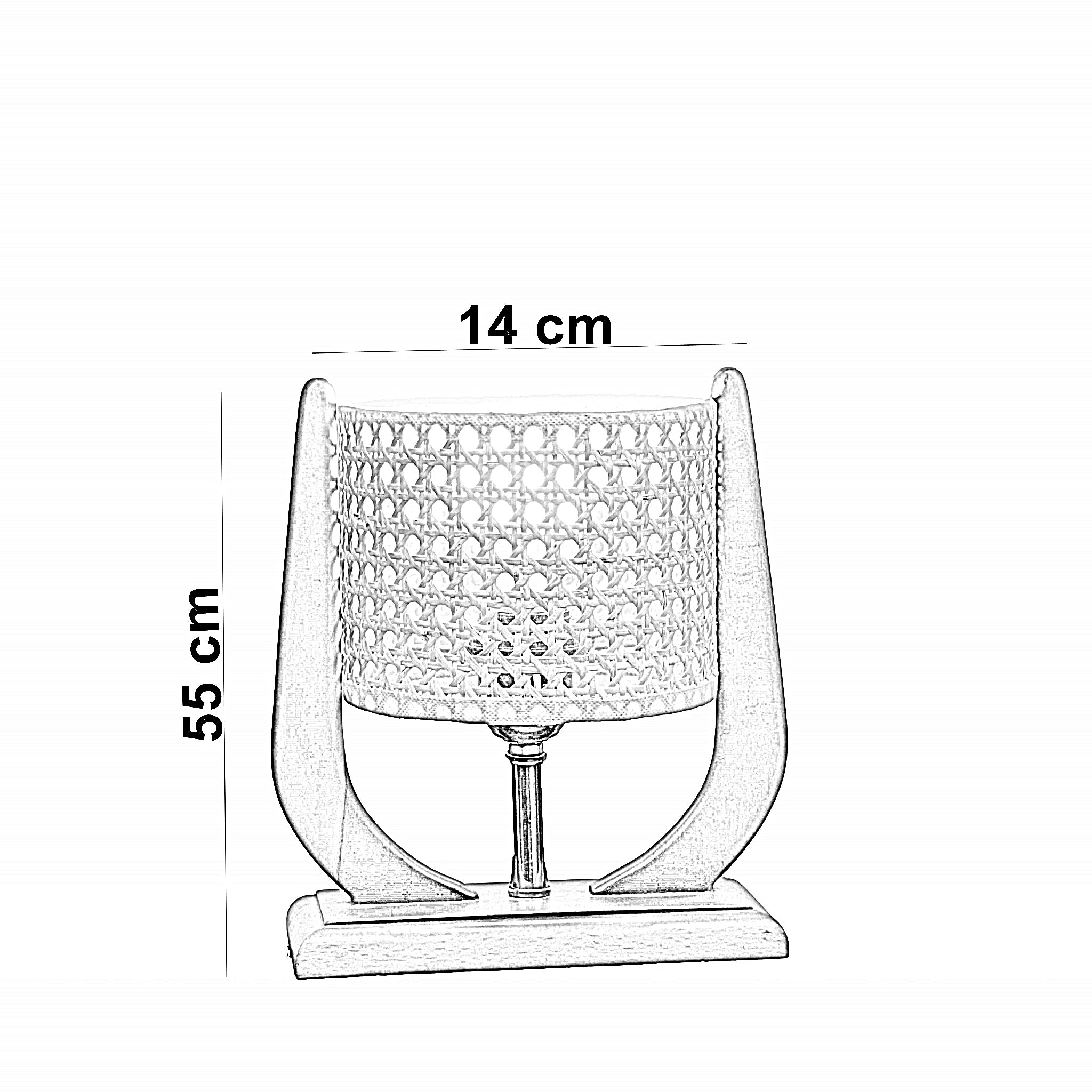 أباجورة خشب زان، 14*25 سم
