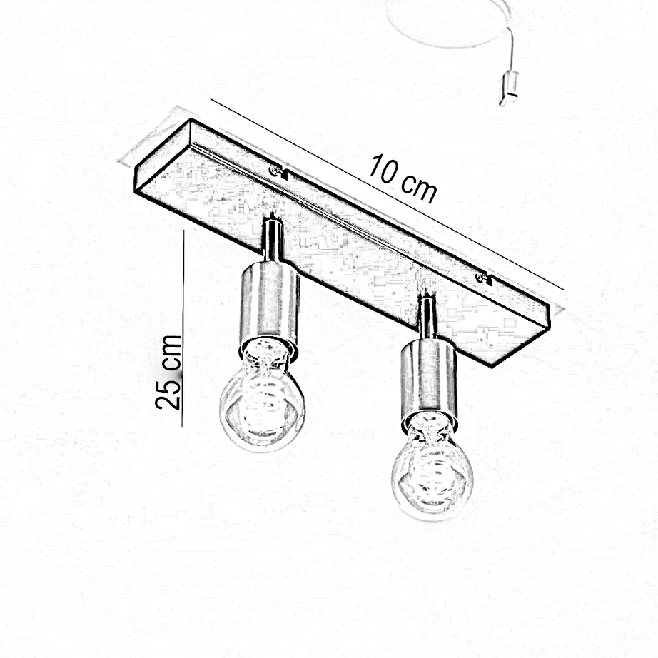 نجفة معدن، 10*25 سم - أسود*ذهبي