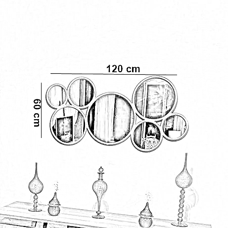 مرايا حائط بإطار خشب ام دي اف، 120*2*60 سم