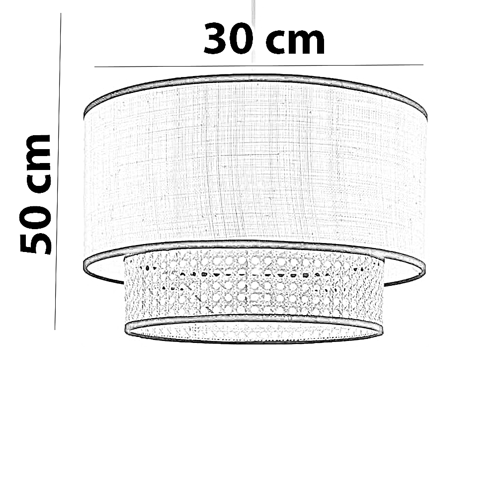 نجفة ستيل و قماش، 30*50 سم