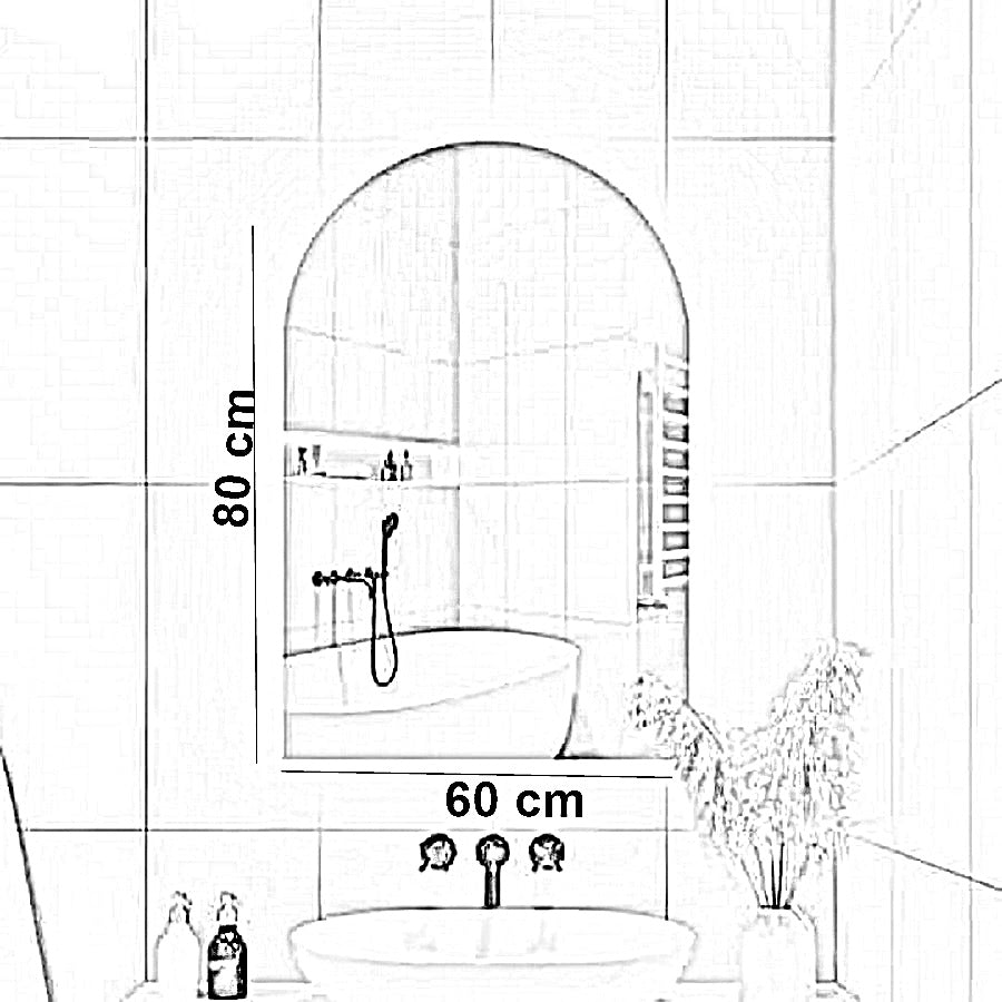 مرايا ليد جريش، 60*80 سم