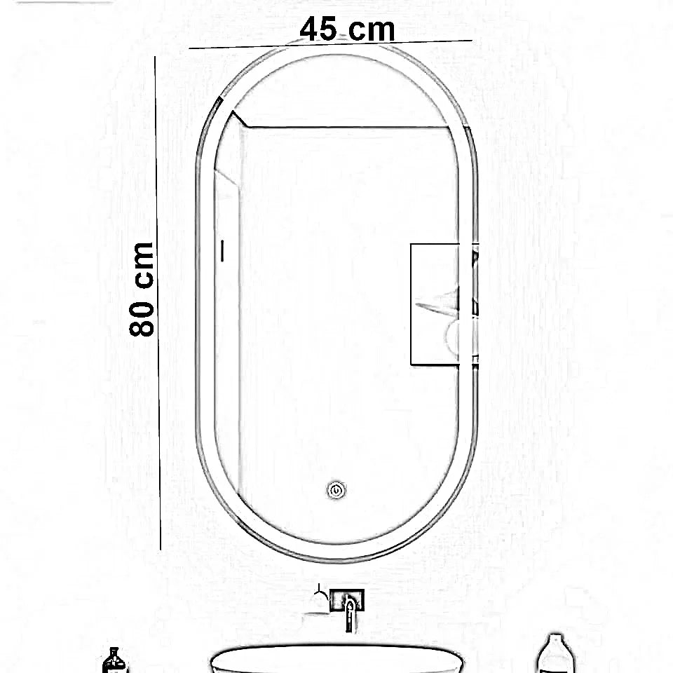 مرايا ليد حمام، 45*80 سم