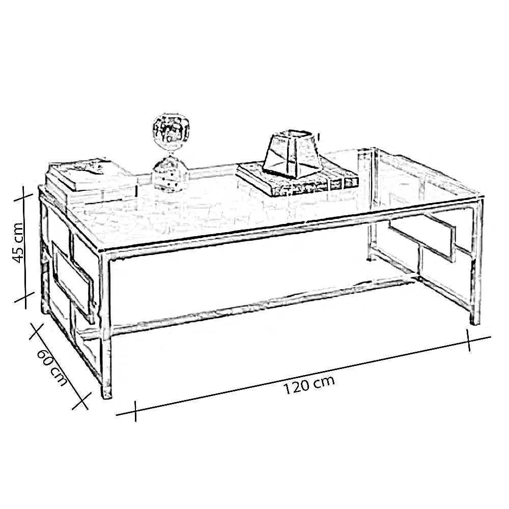 ترابيزة قهوة ستيل، 120*60*45 سم