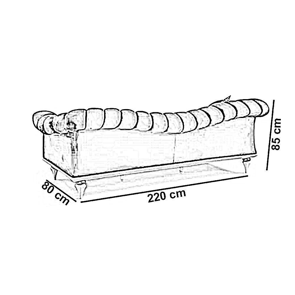 كنبة خشب زان أحمر، 220*80*85 سم