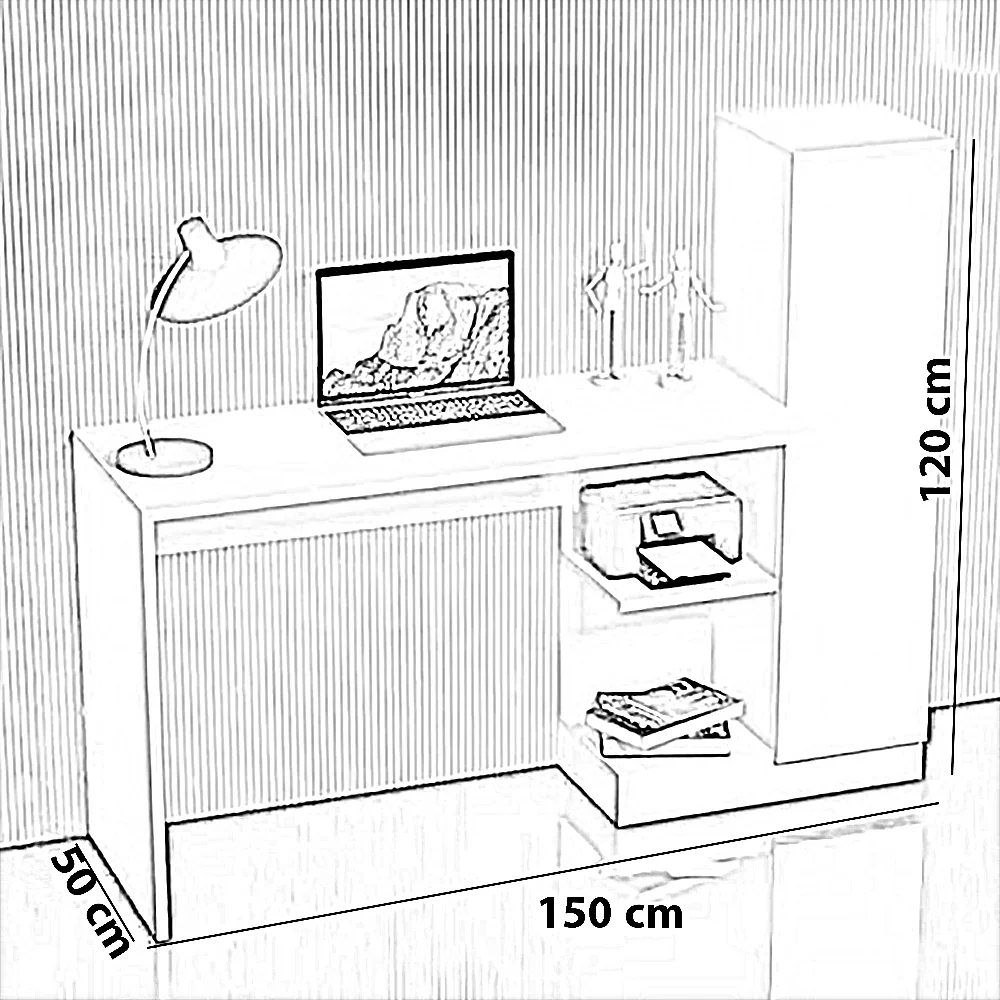 مكتب ام دي اف، 150*50*120 سم