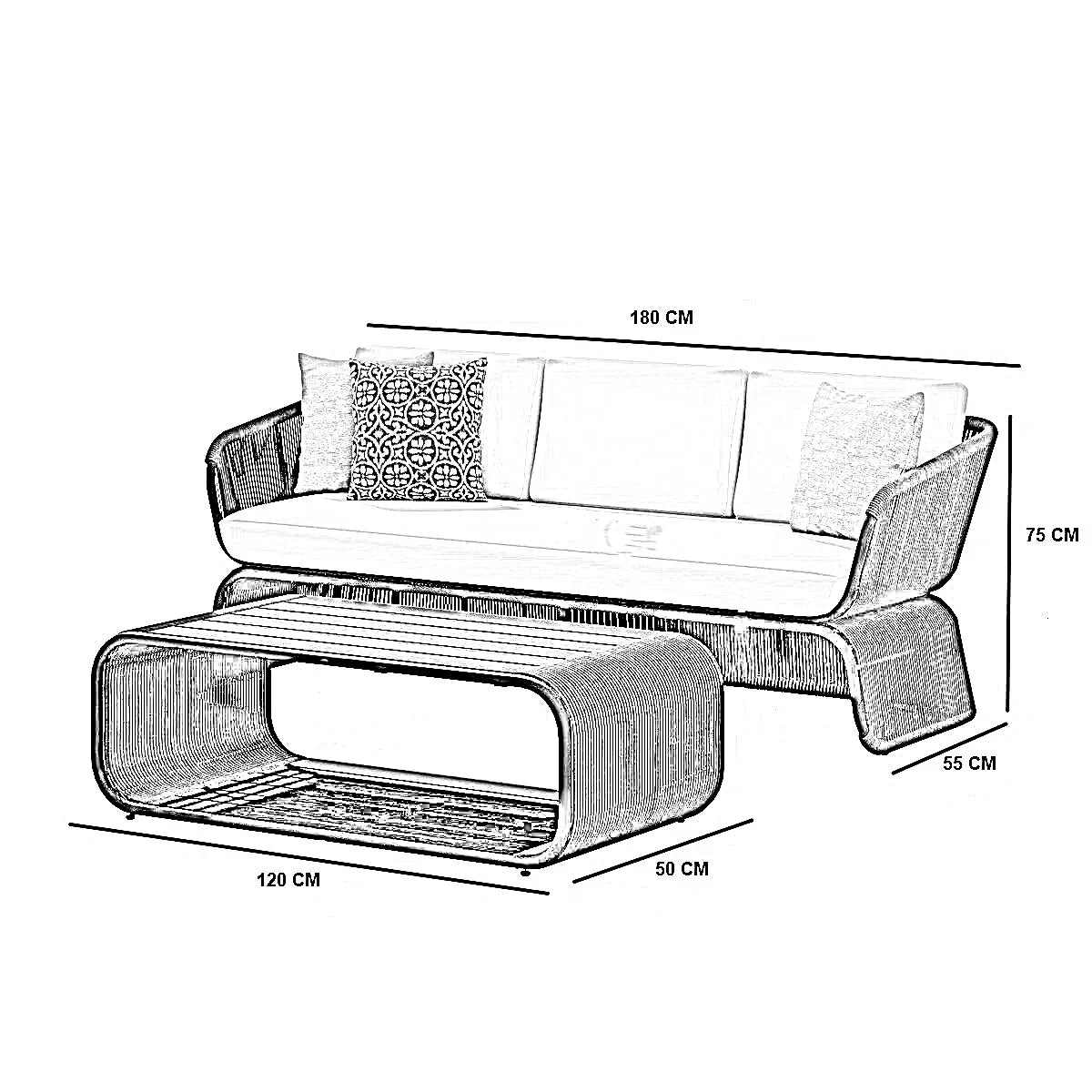طقم خارجي ستيل و دوبار، قطعتين