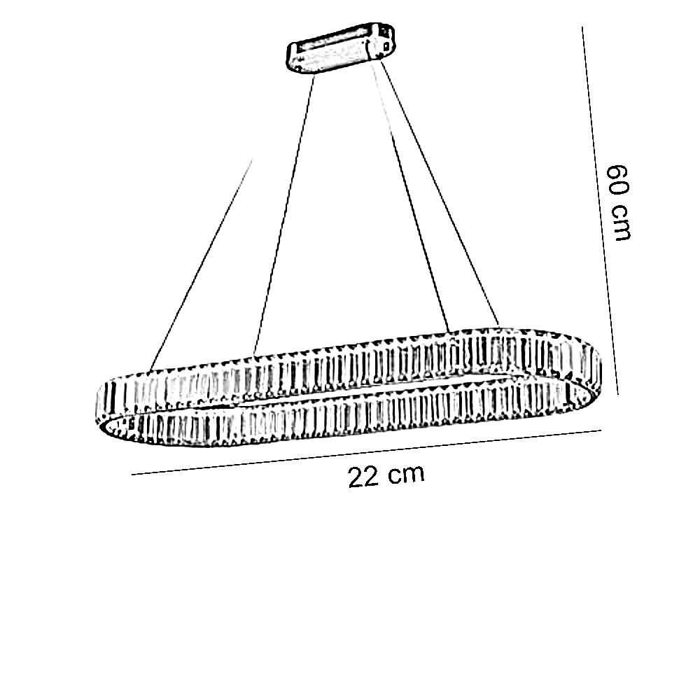 نجفة ستيل، 22*60 سم- ذهبي