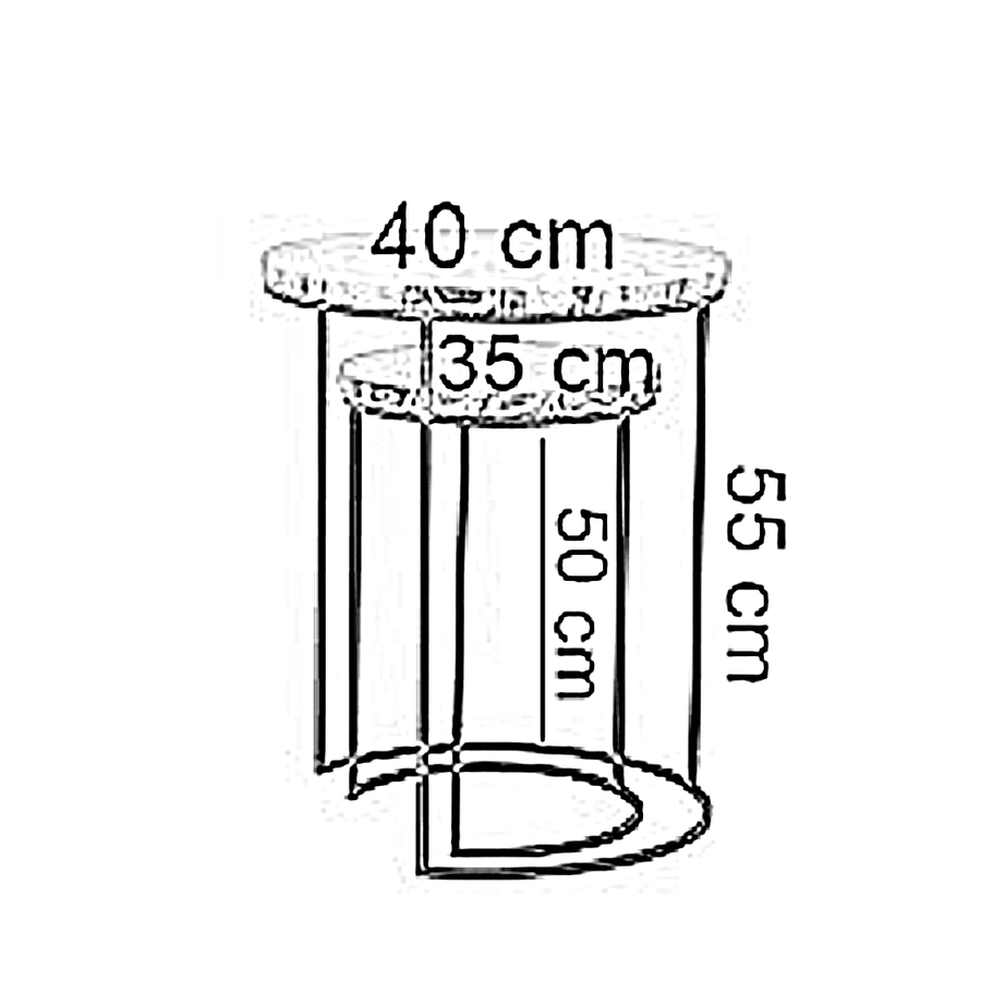 طقم ترابيزات جانبية متداخلة معدن بسطح جرانيت، قطعتين