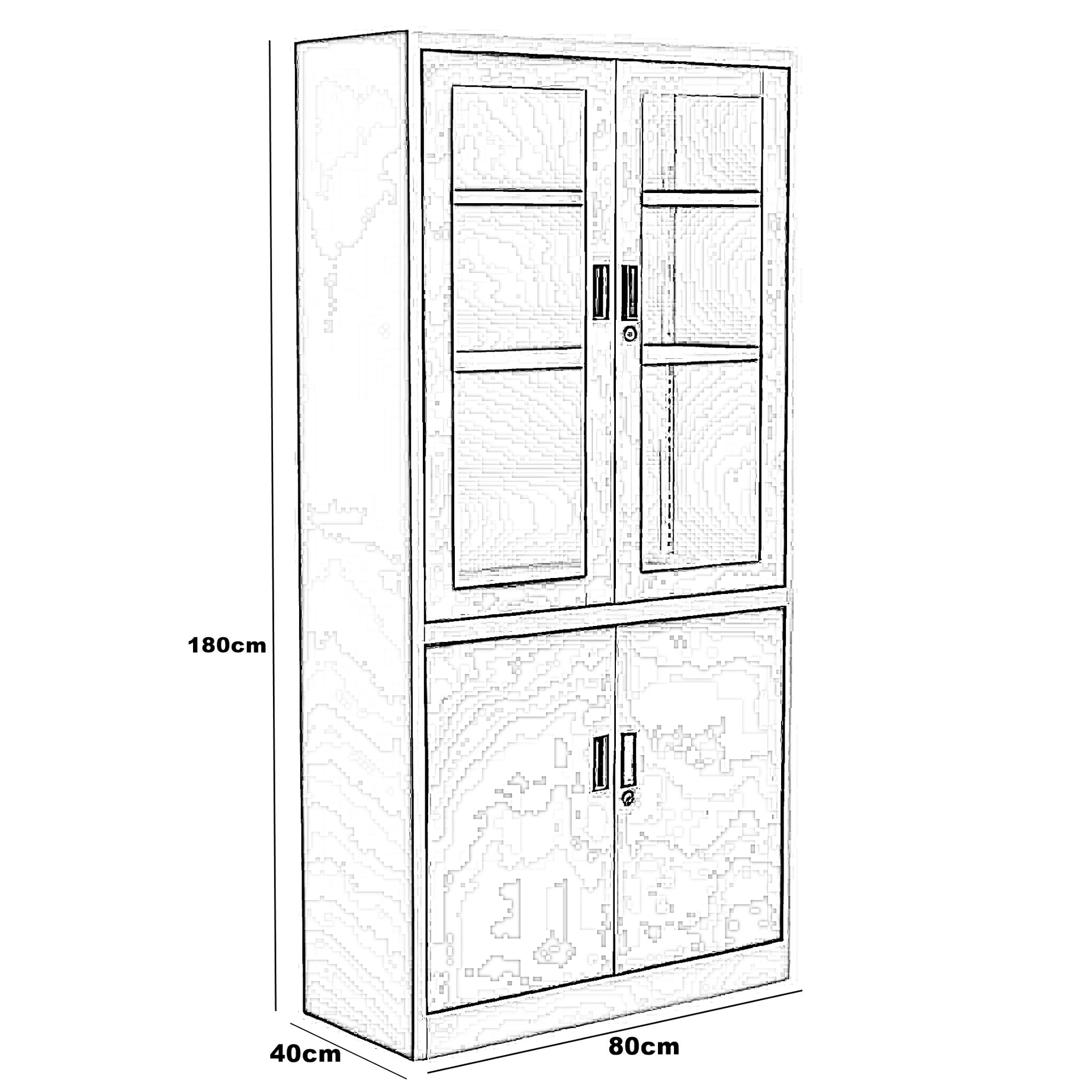 وحدة ادراج، معدن وخشب، 80*40*180 سم