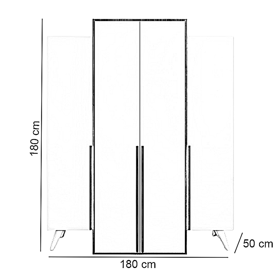 دولاب خشب ام دي اف، 180*50*180 سم