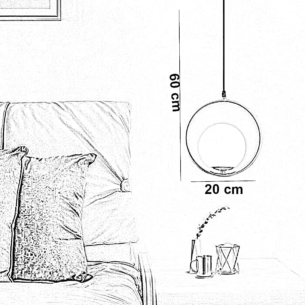 نجفة ستيل و زجاج، 20*60 سم