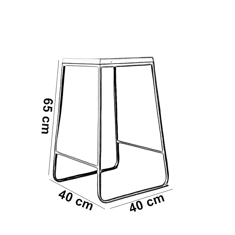 كرسي بار ستيل و ام دي اف، 40*40*65 سم