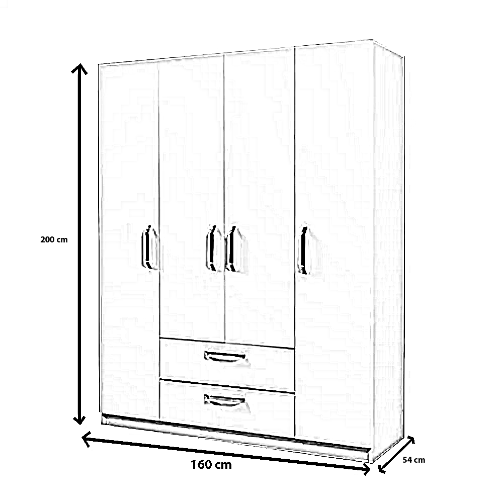 دولاب خشب ام دي اف أسباني، 160*54*200 سم