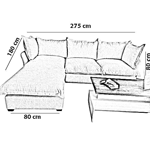 ركنة خشب زان، 275*180*80 سم