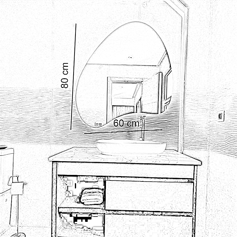 مرايا حمام بإضاءة، 60*80 سم