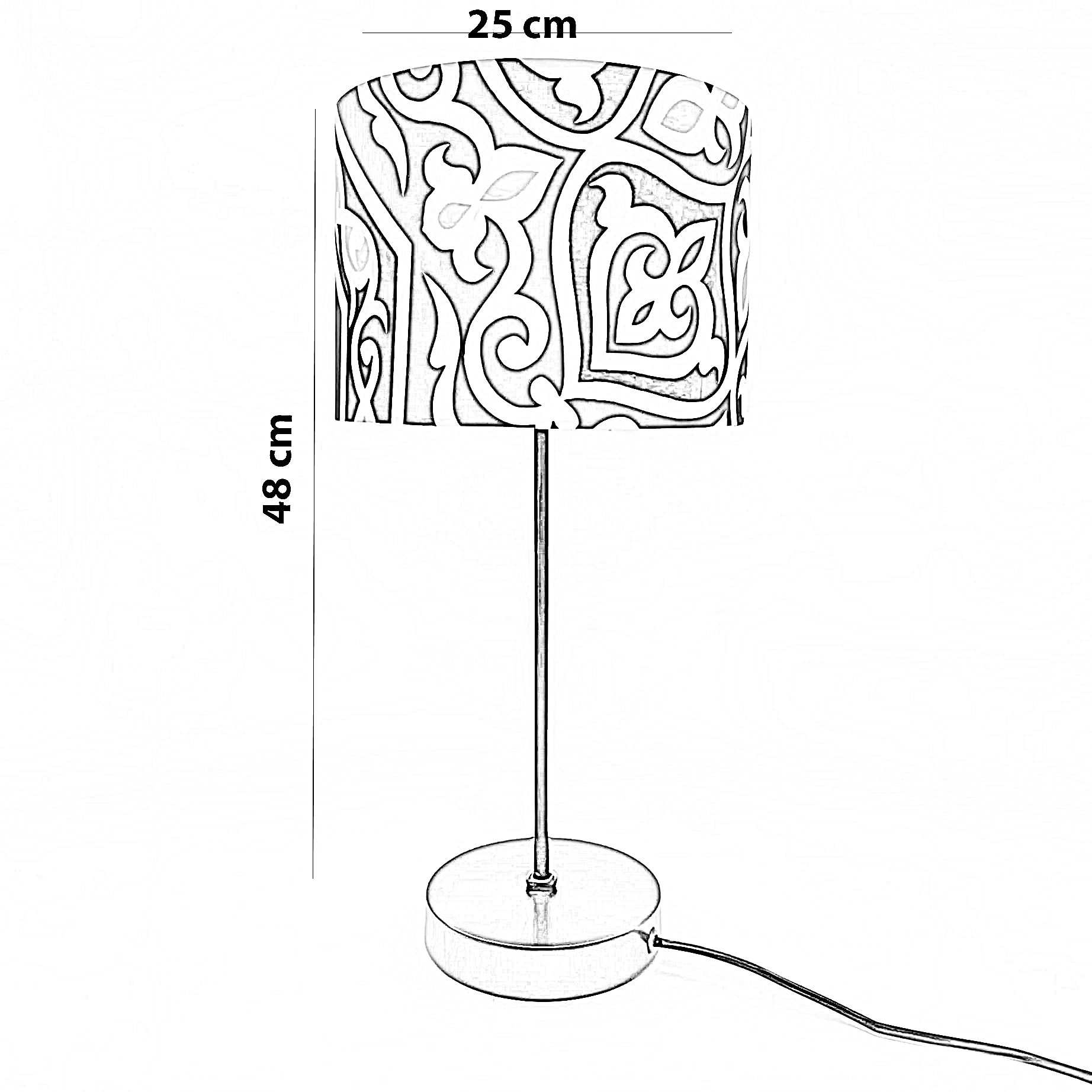 أباجورة رمضانية قماش، 25*48 سم