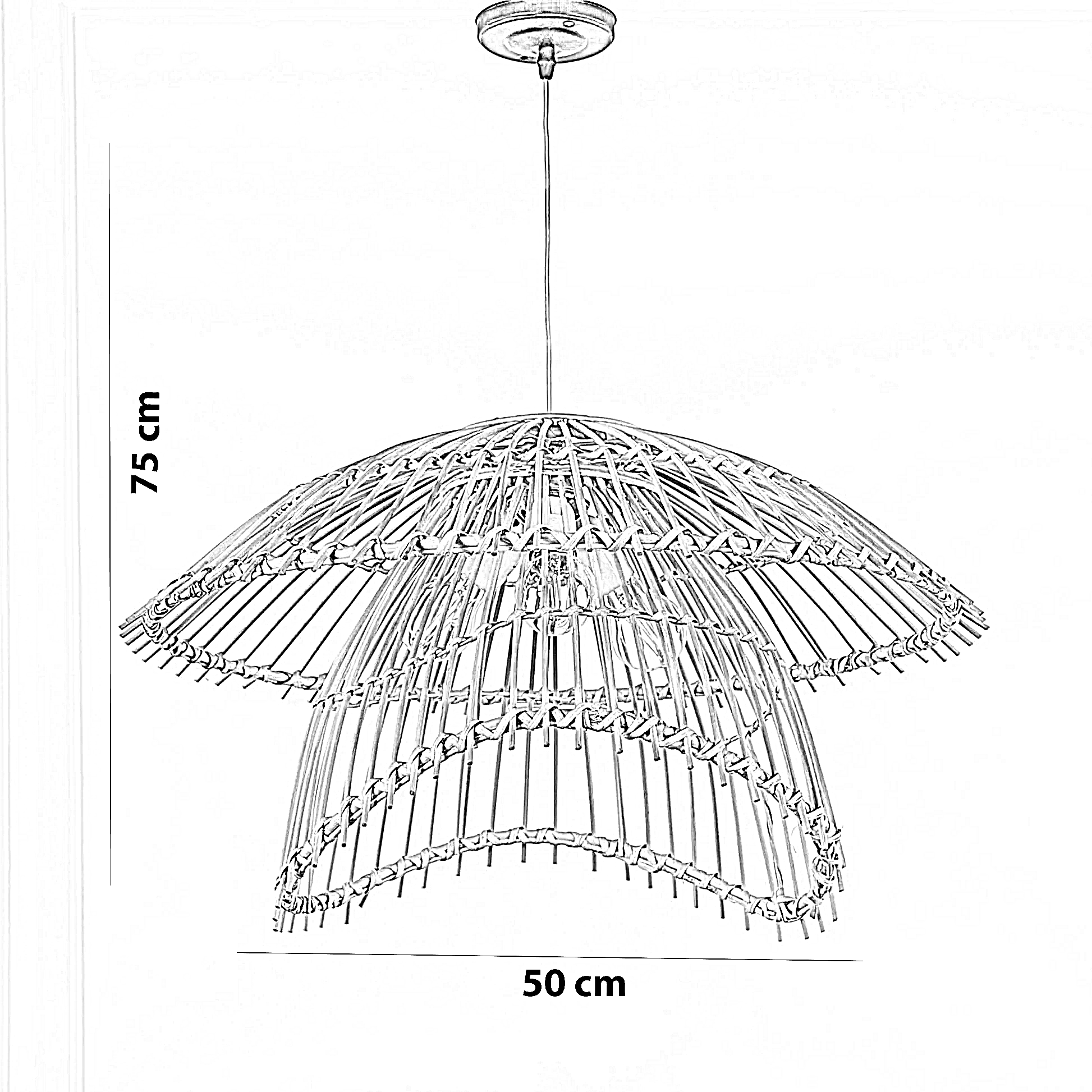 نجفة خيزران، 50*75 سم