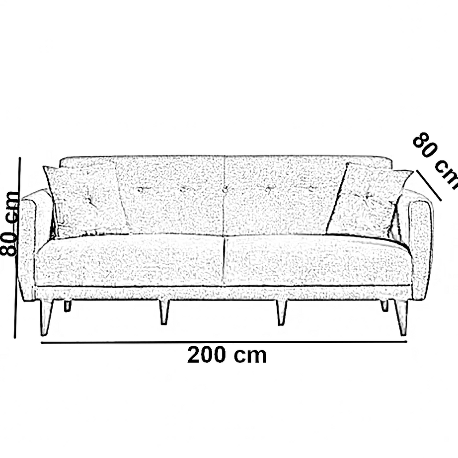 كنبة خشب زان أحمر، 200*80*80 سم
