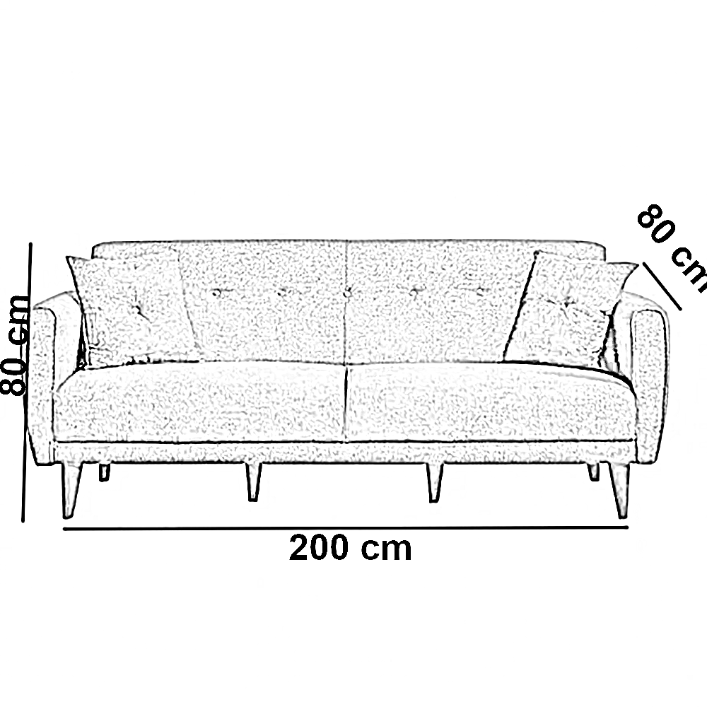 كنبة خشب زان أحمر، 200*80*80 سم