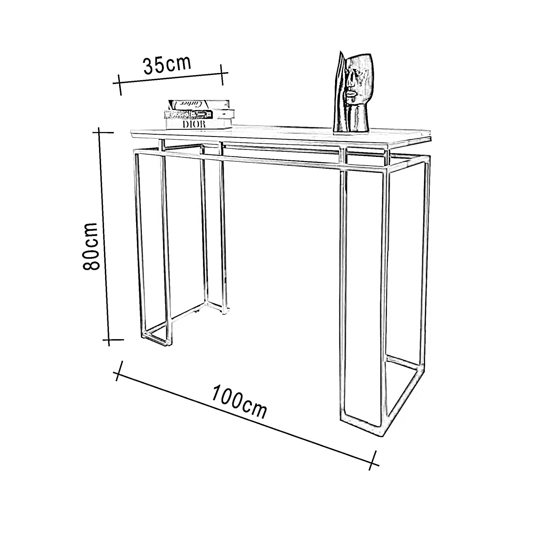 كونسول معدن، 100*35*80 سم