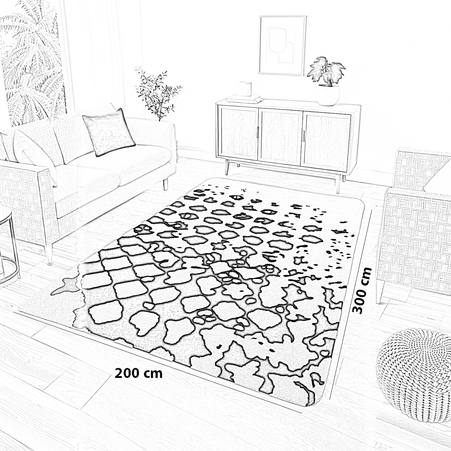 سجادة قطن و حرير، 200*300 سم