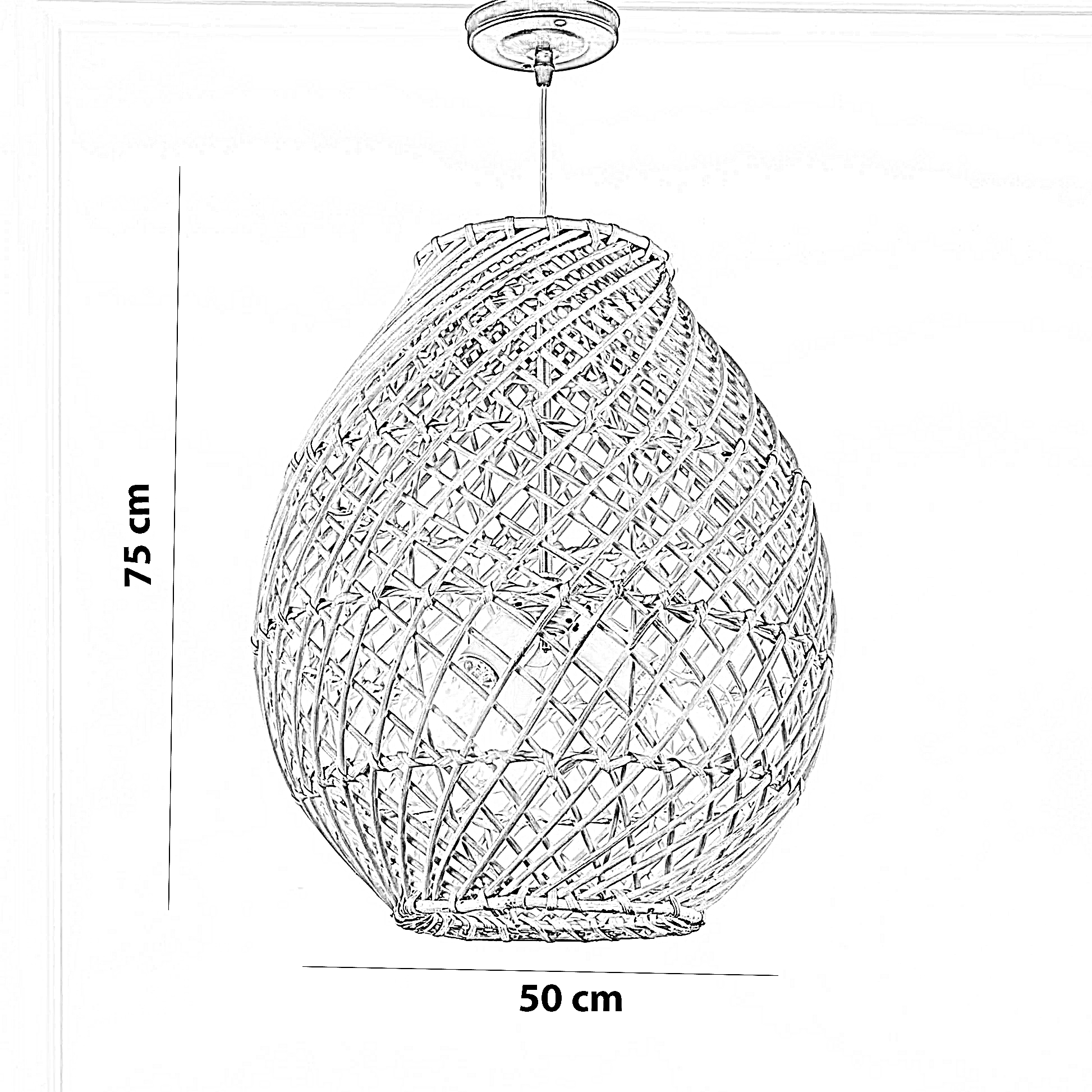 نجفة خيزران، 40*75 سم
