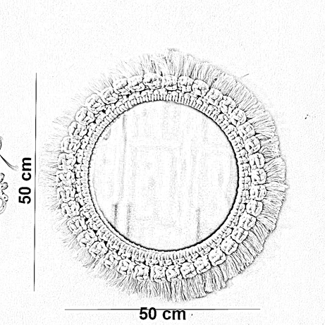 مرايا مكرمية، 50*50 سم
