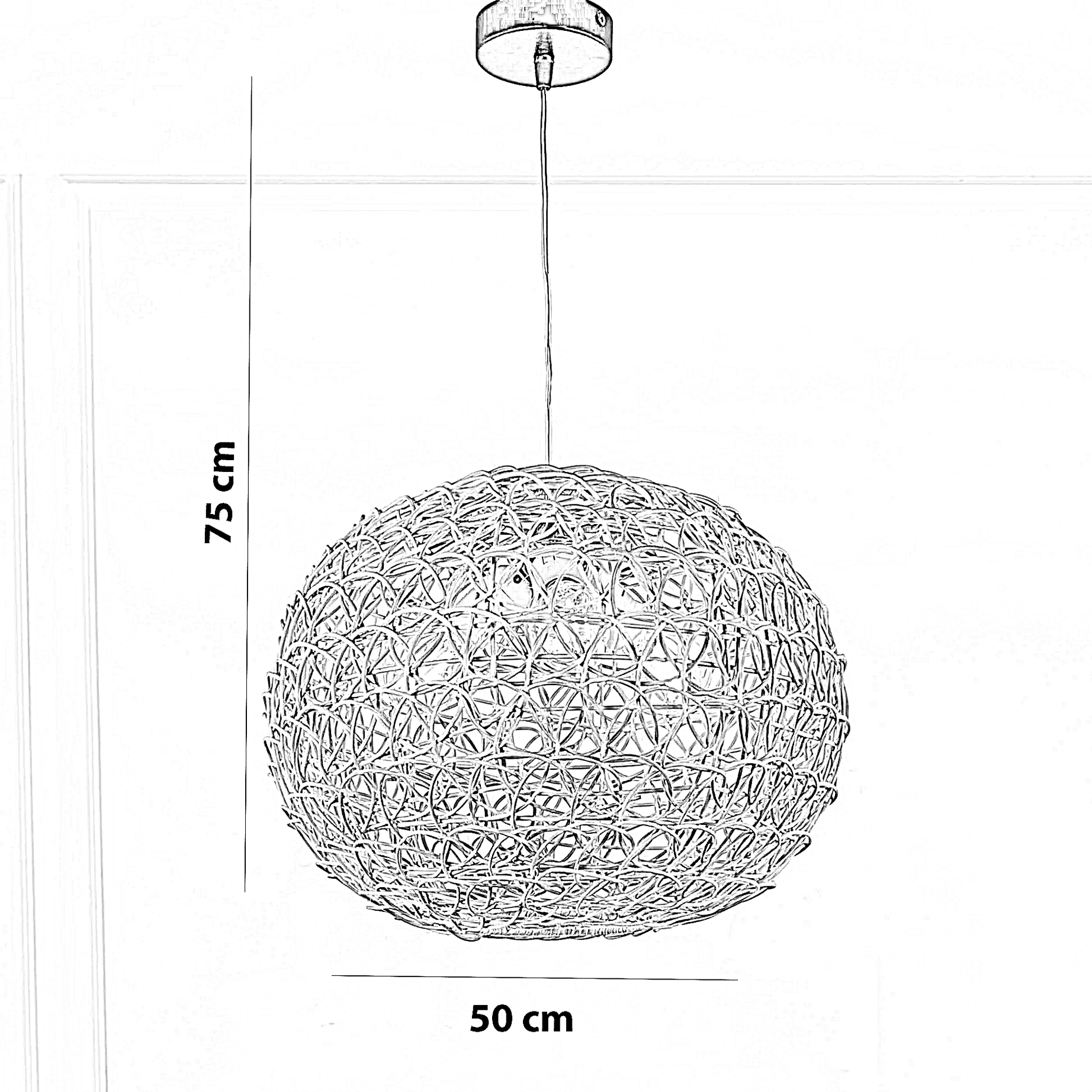 نجفة خيزران، 40*75 سم