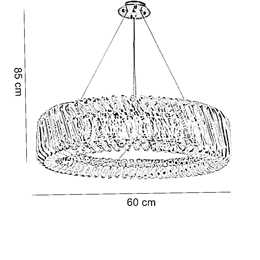 نجفة ستيل و كريستال، 60*85 سم- ذهبي