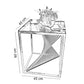 ترابيزة جانبية ستيل بسطح زجاج، 45*45*60 سم