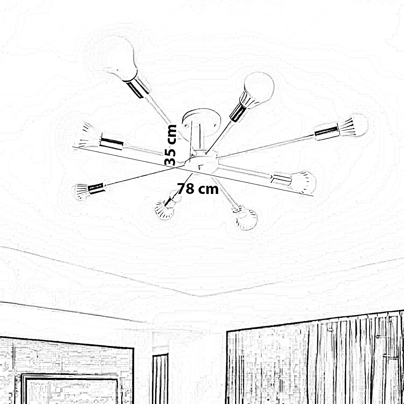 نجفة معدن، 78*35 سم