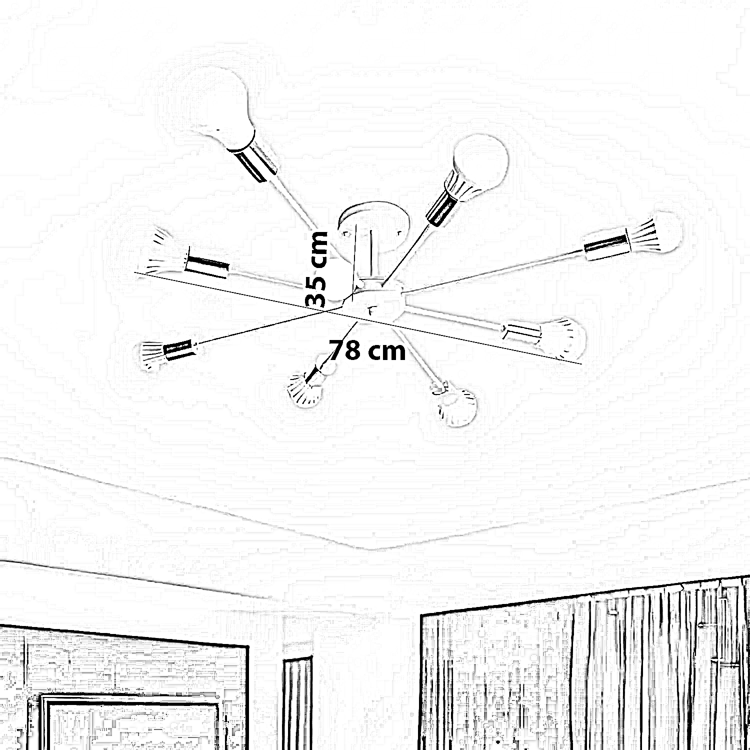 نجفة معدن، 78*35 سم