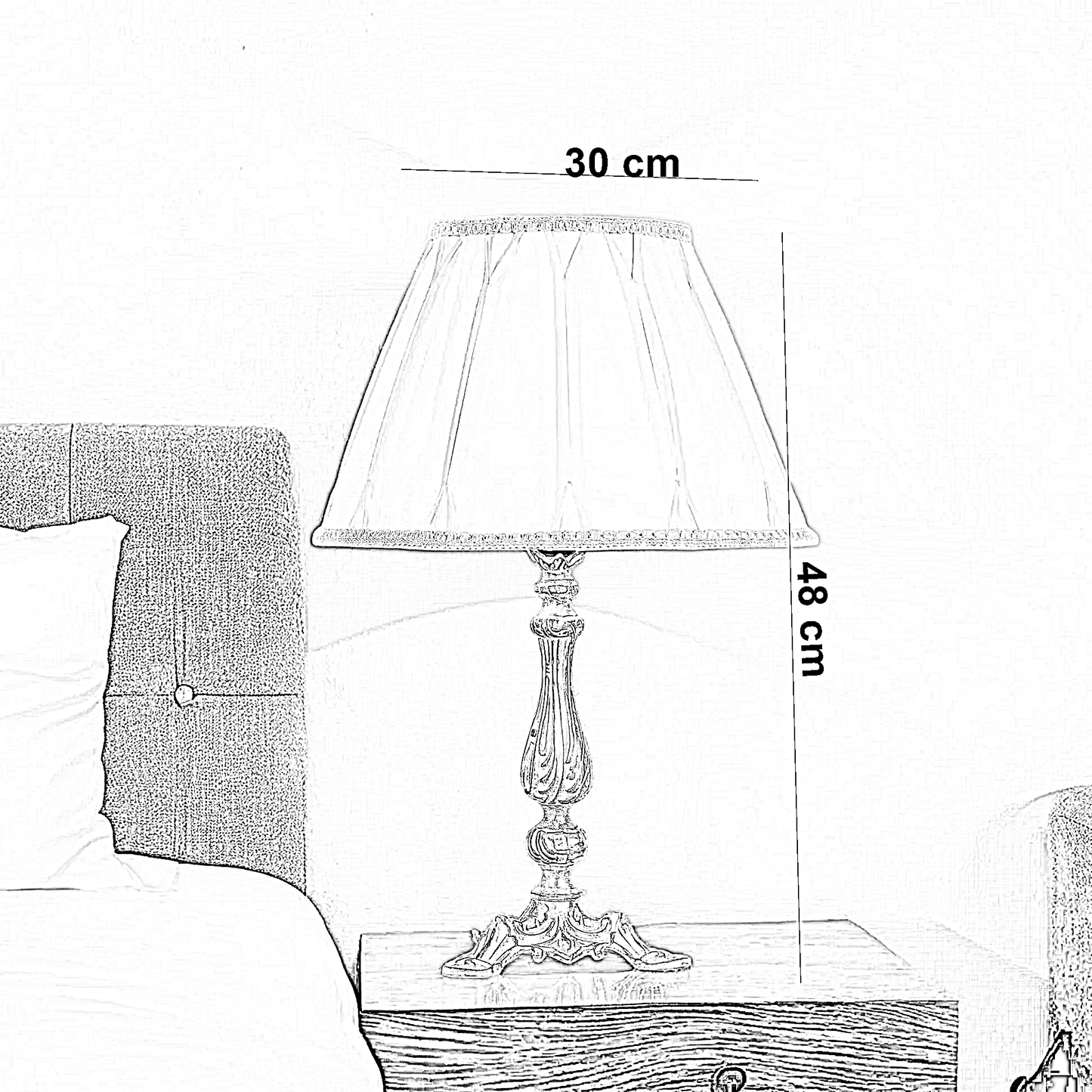 أباجورة ألمنيوم، 30*48 سم